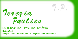 terezia pavlics business card
